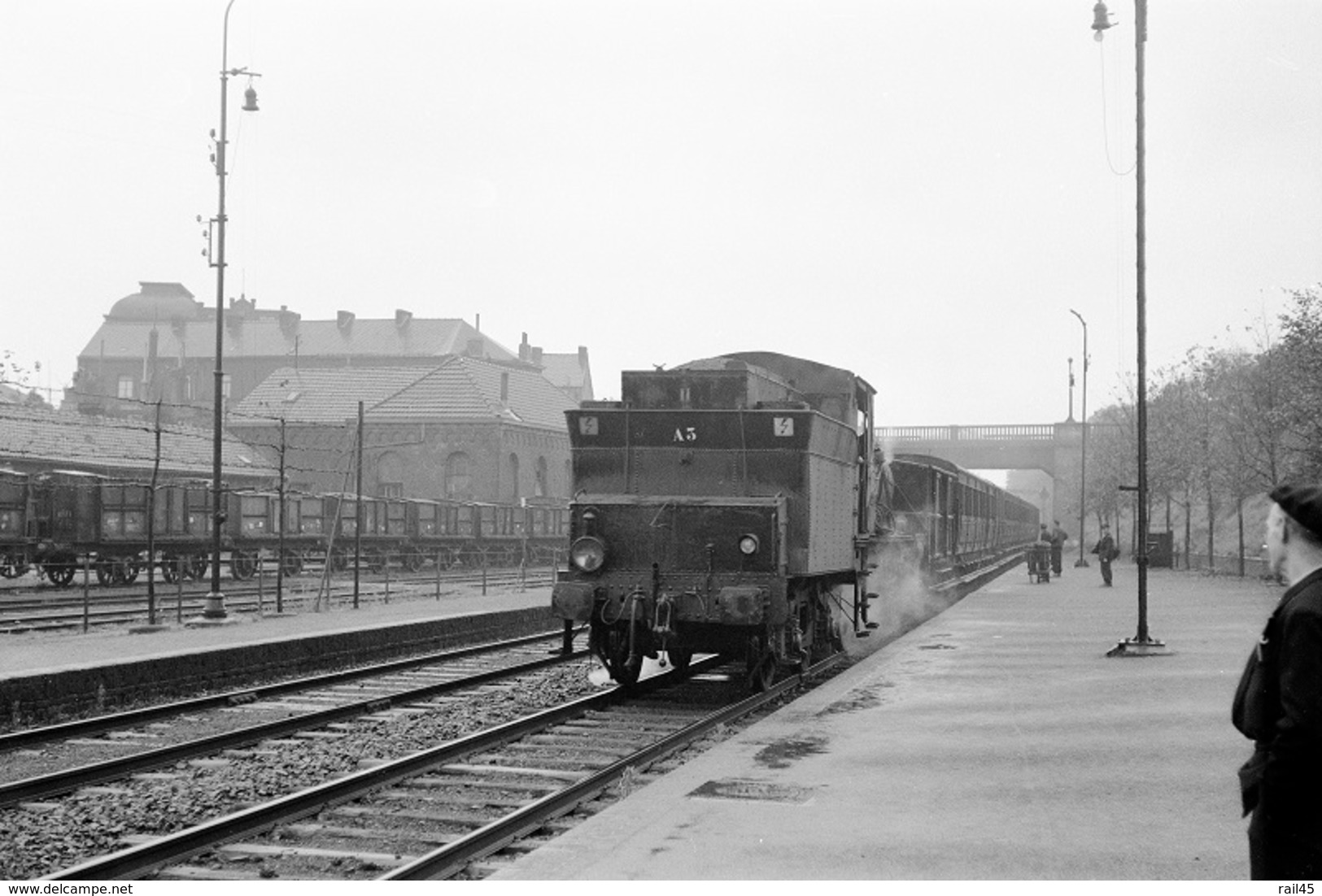 Anzin. Chemin De Fer Des Houillères Nationales. Locomotive A3. Cliché Jacques Bazin. 26-09-1957 - Treni