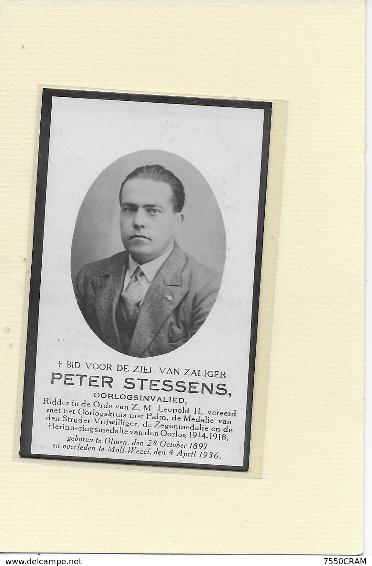 PETER STESSENS :  OLMEN-BALEN-MOL-WEZEL - Décès