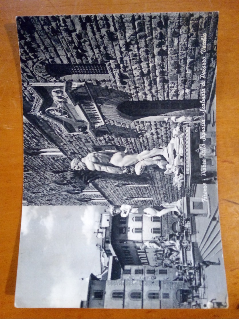 FIRENZE Piazza Della Signoria Scalinata Di Palazzo Vecchio VIAGGIATA 1955 - Firenze