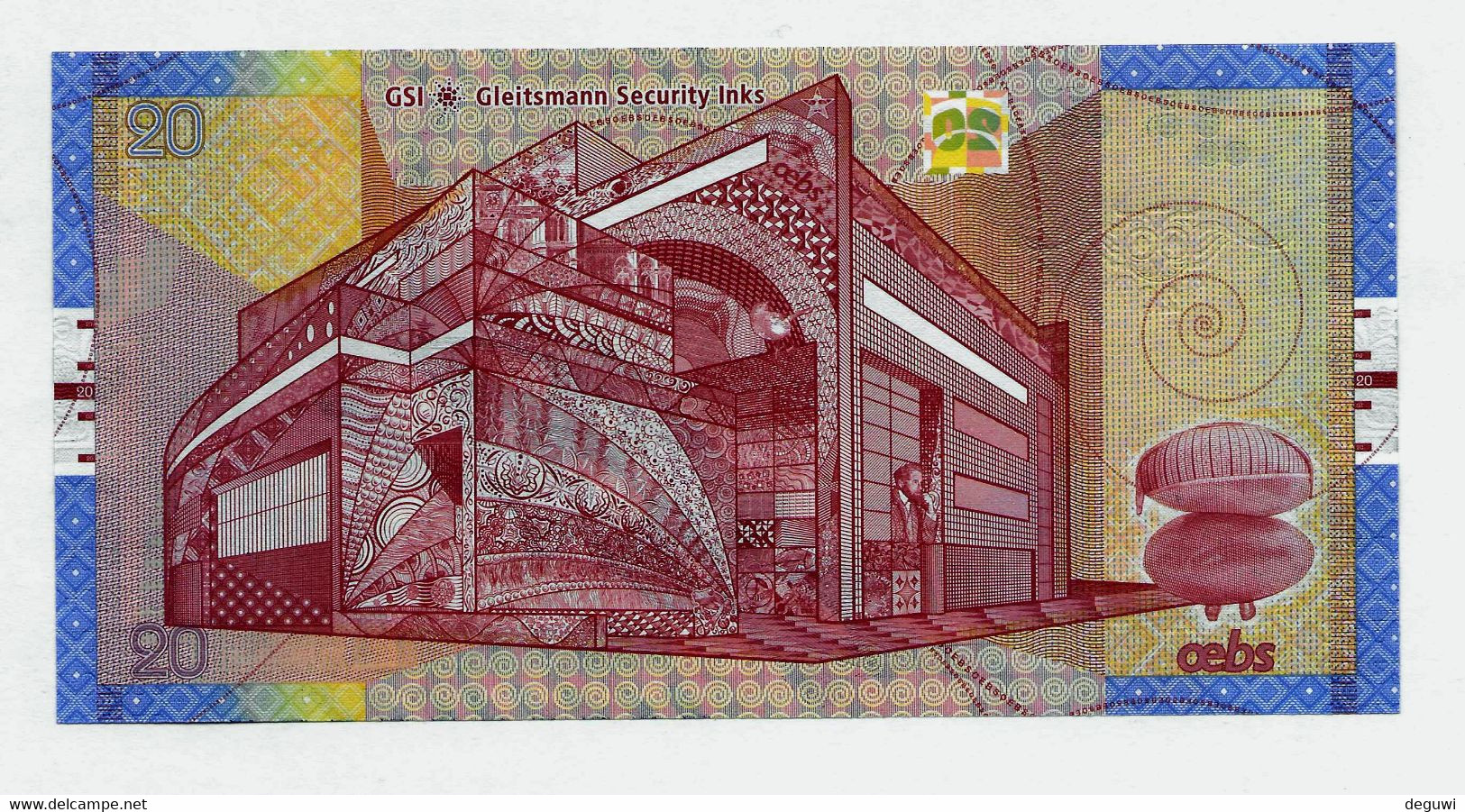 Test Note "OeBS - GSI 20", 2019, Klimt, Typ A = Gold, RRRRR, UNC, Intaglio, 160x80 Mm - Oesterreich