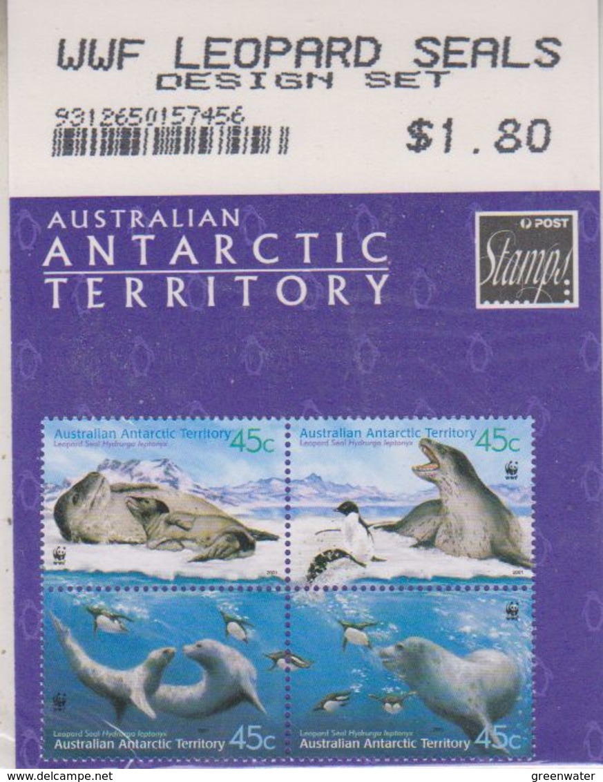 AAT 2001 Leopard Seals 4v (in Bl)  As From The Philatelic Service (unopened) ** Mnh (43898) Promotion - Ongebruikt