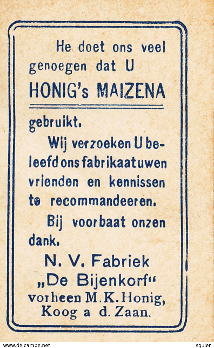 Early Advertisement Card, Very Charming Young Girl, Honig's Maizena, Real Photo - Autres & Non Classés