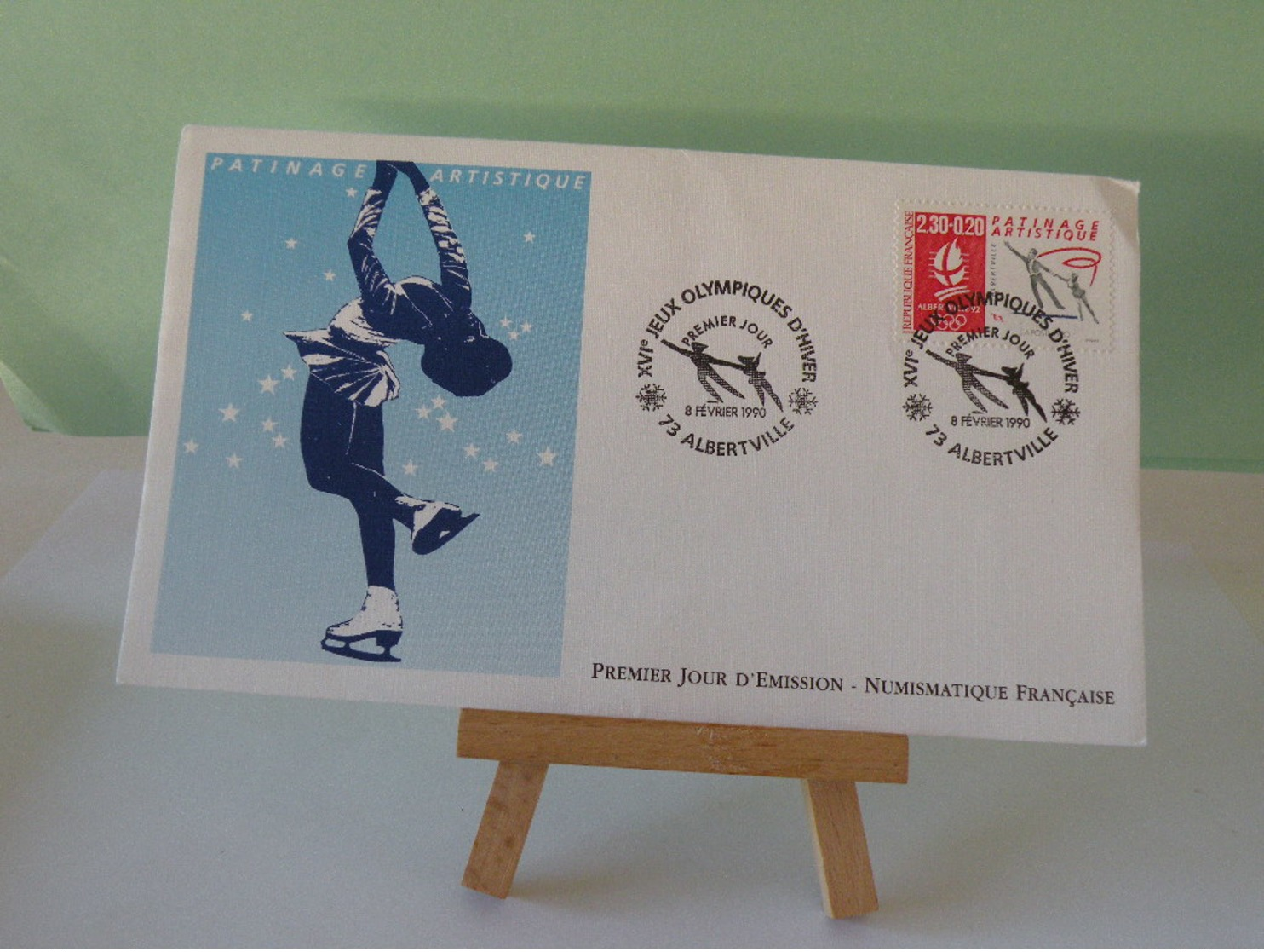 Jeux Olympiques D'Albertville (Patinage) 73 Albertville - 8.2.1990 FDC 1er Jour Coté 3€(Numismatique Française) - 1990-1999