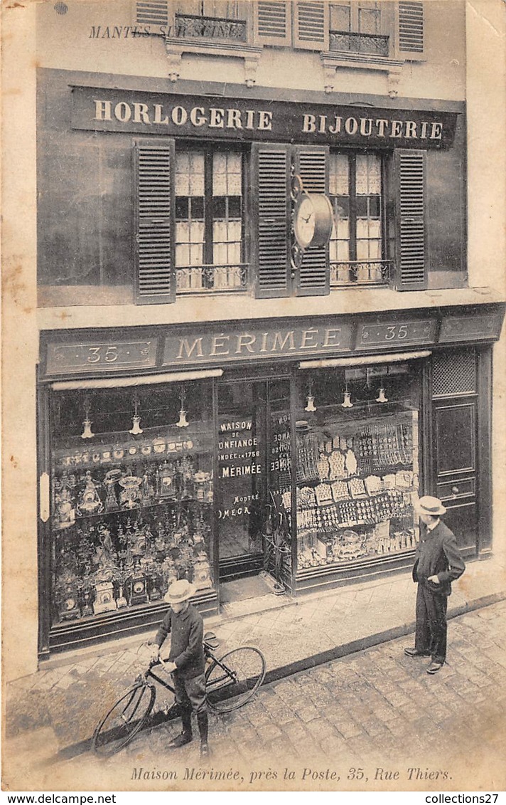 78-MANTES- MAISON MERIMEE, PRES LA POSTE 35 RUE THIERS ( HORLOGERIE BIJOUTERIE ) - Mantes La Jolie