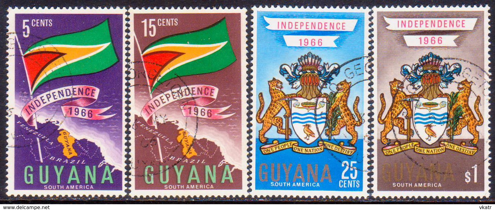 GUYANA 1966 SG 408-11 Compl.set Used Independence - Guyane (1966-...)