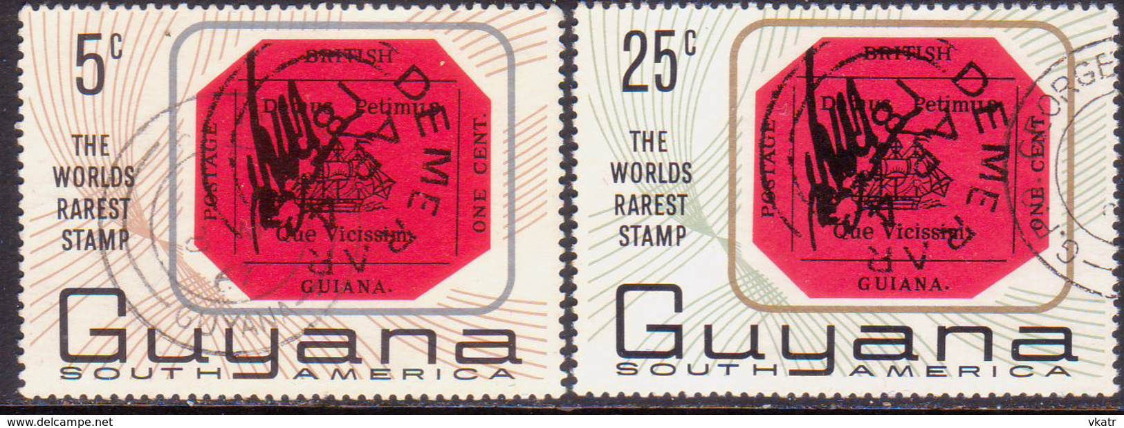 GUYANA 1967 SG 414-15 Compl.set Used World's Rarest Stamp - Guyana (1966-...)