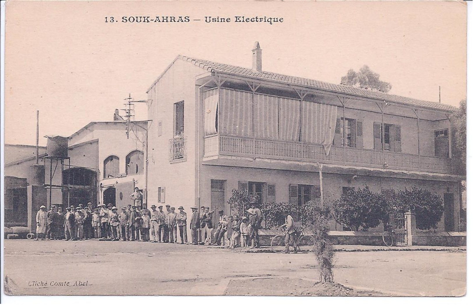 CPA - Algérie - SOUK-AHRAS - Usine Elèctrique  -  Animée - Souk Ahras