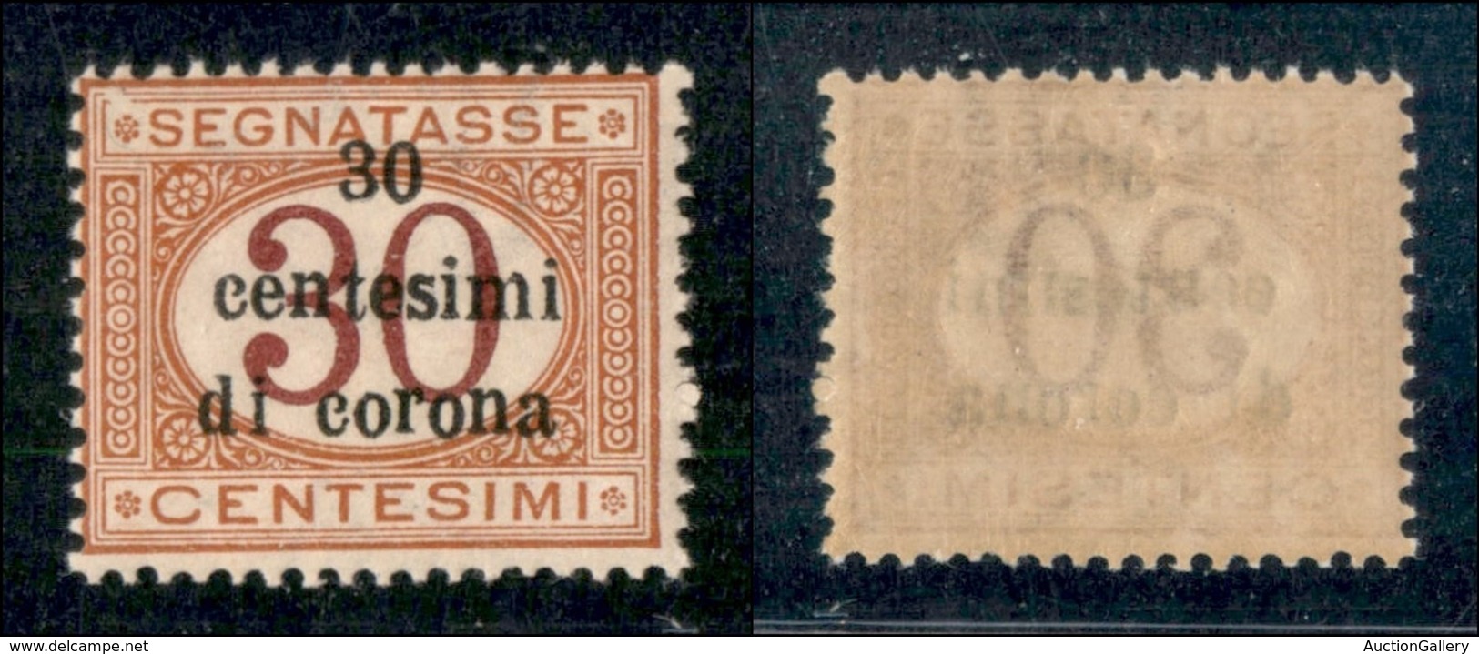 Occupazioni I Guerra Mondiale - Trento E Trieste - 1919 - 30 Cent Su 30 (4) - Gomma Integra (55) - Autres & Non Classés