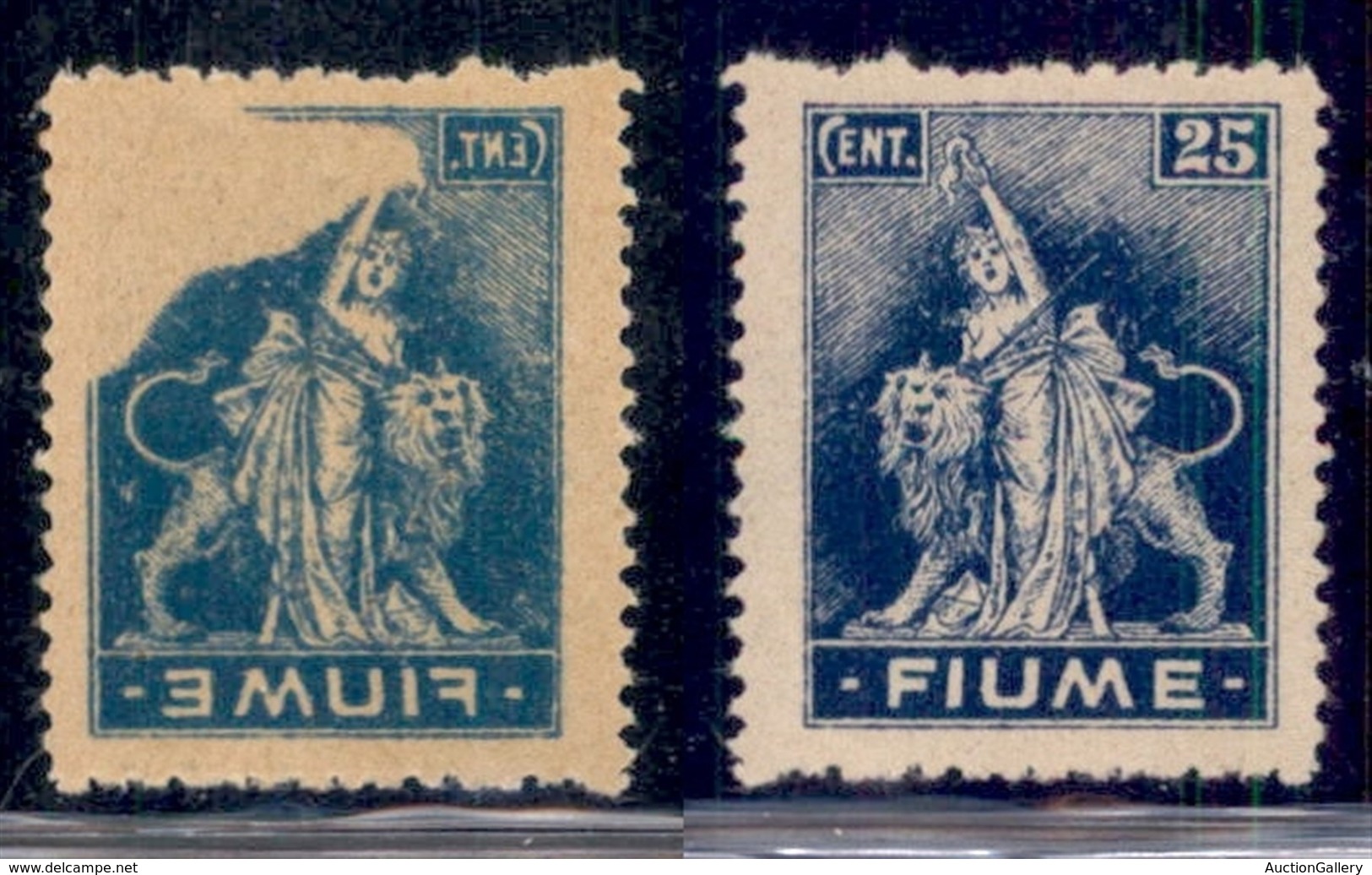 Occupazioni I Guerra Mondiale - Fiume - 1919 - 25 Cent (A 38q) Con Decalco Parziale - Gomma Originale - Autres & Non Classés