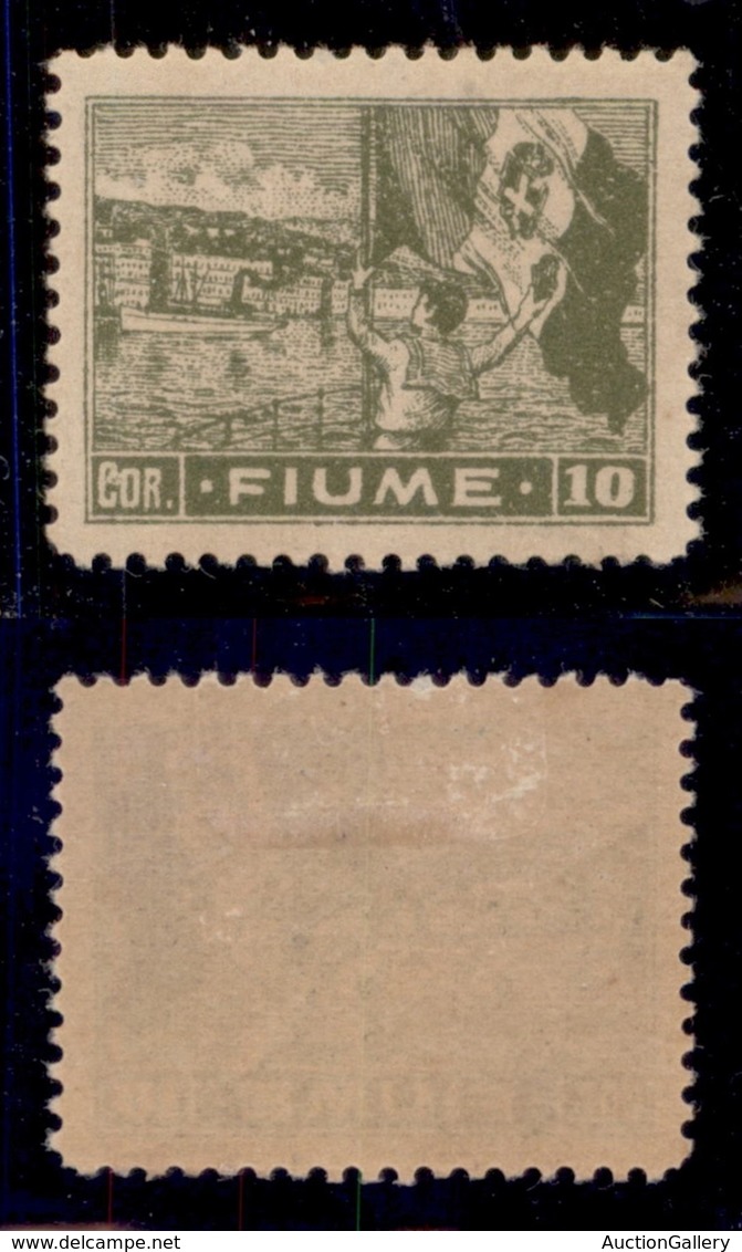 Occupazioni I Guerra Mondiale - Fiume - 1919 - 10 Corone (A 48) - Gomma Originale (90) - Autres & Non Classés