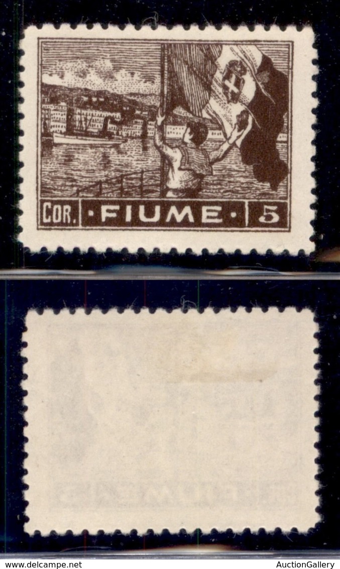 Occupazioni I Guerra Mondiale - Fiume - 1919 - 5 Corone (C 47) - Gomma Originale (50) - Andere & Zonder Classificatie