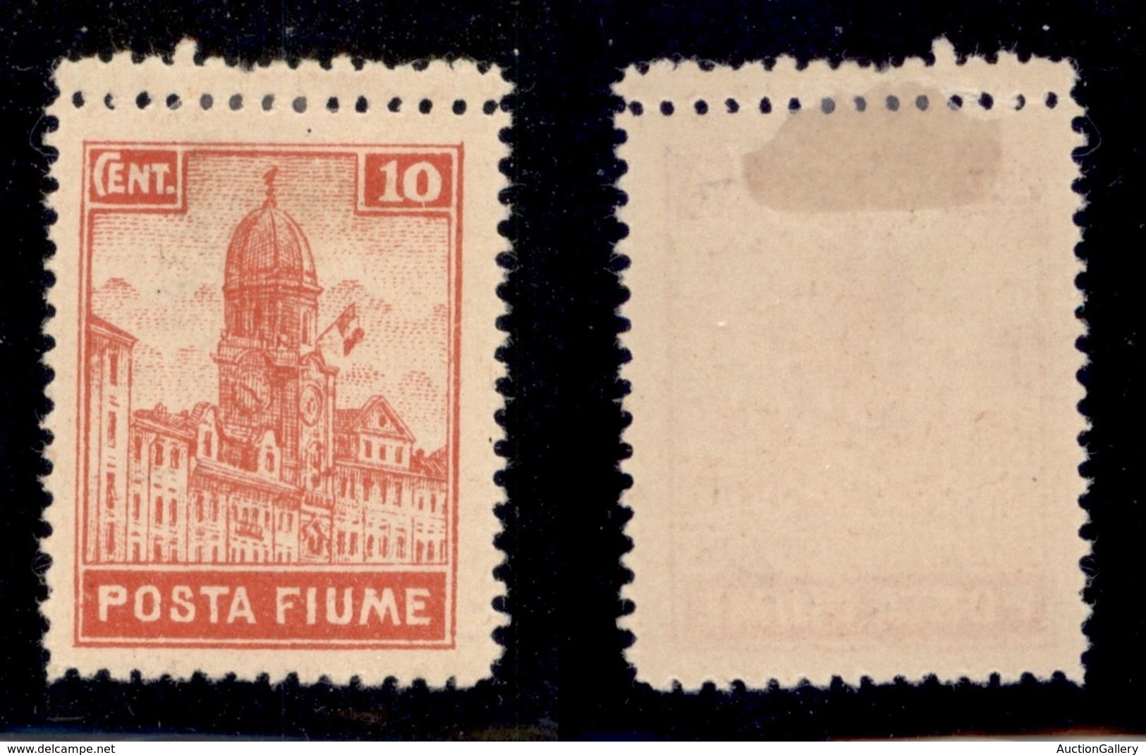 Occupazioni I Guerra Mondiale - Fiume - 1919 - 10 Cent (50) Con Doppia Dentellatura In Alto - Gomma Originale - Non Cata - Autres & Non Classés