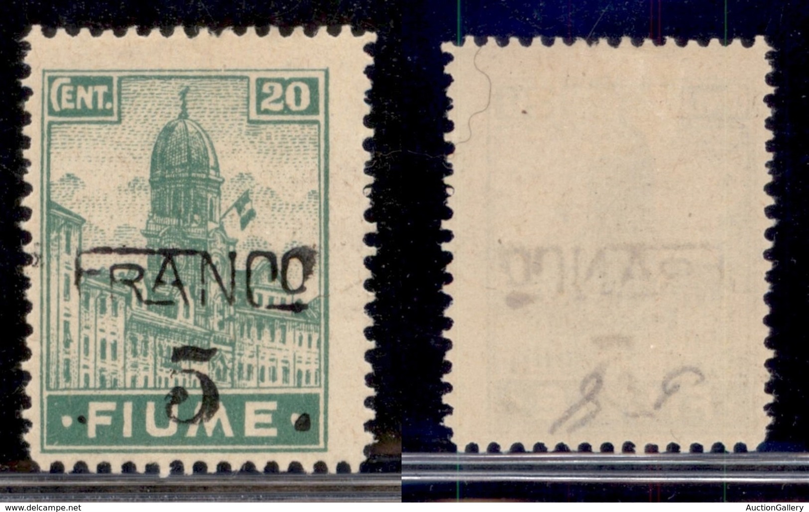 Occupazioni I Guerra Mondiale - Fiume - 1919 - 5 Franco Su 20 Cent (C75) Con Soprastampa In Basso - Gomma Originale - Other & Unclassified