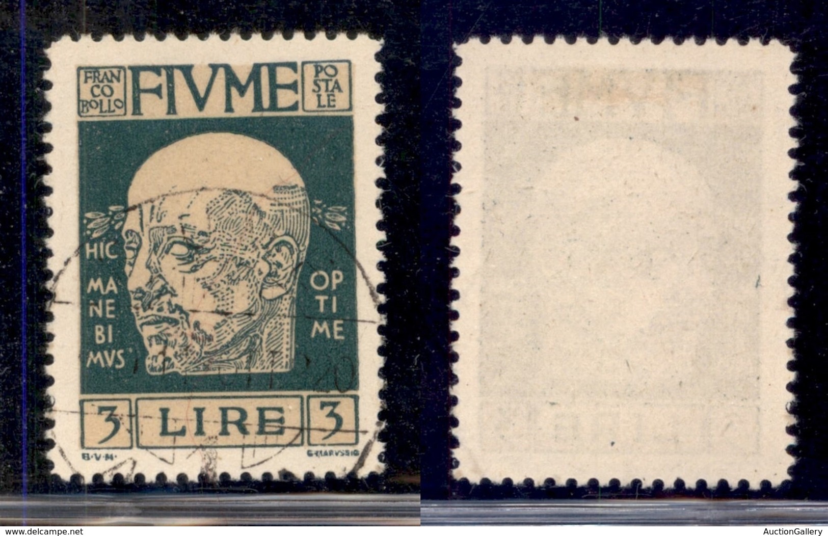 Occupazioni I Guerra Mondiale - Fiume - 1920 - 3 Lire D'Annunzio (124) - Usato (50) - Autres & Non Classés