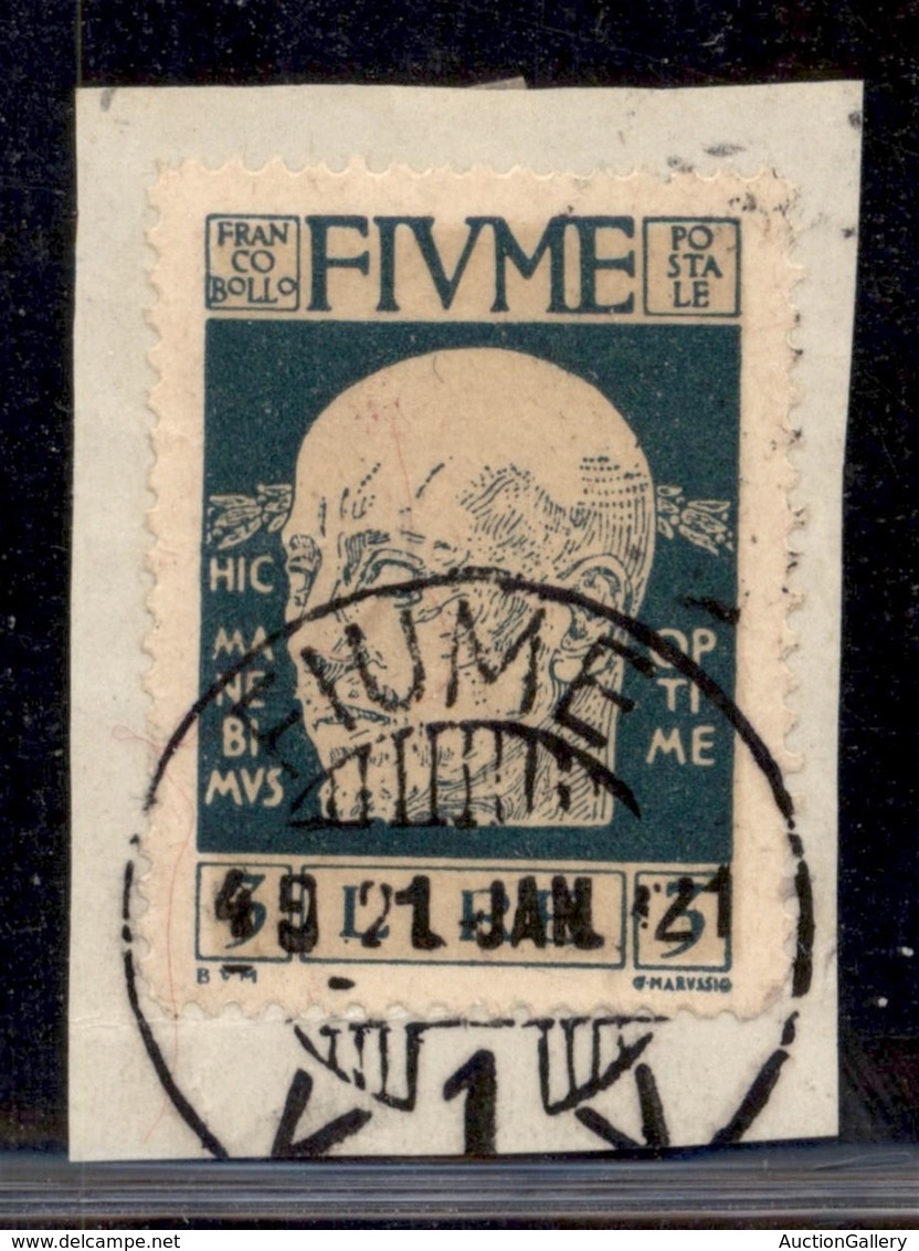 Occupazioni I Guerra Mondiale - Fiume - 1920 - 3 Lire D'Annunzio (124) - Su Frammento - Autres & Non Classés