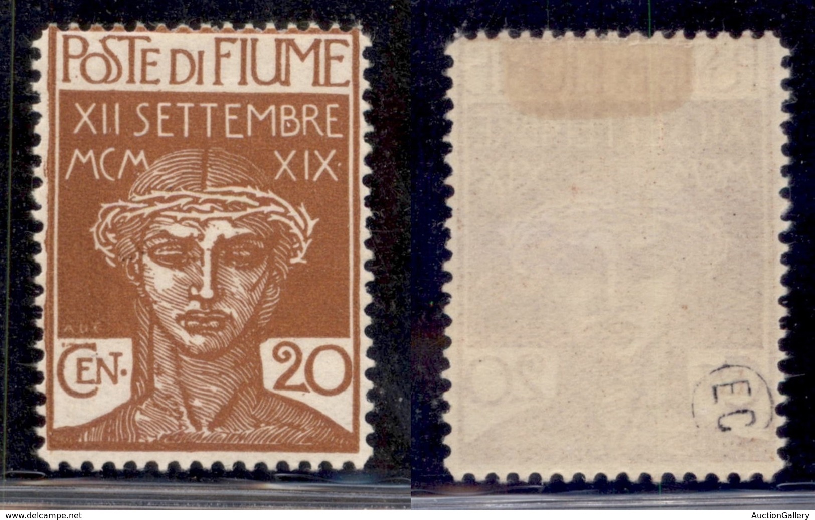 Occupazioni I Guerra Mondiale - Fiume - 1920 - 20 Cent Legionari (129) - Gomma Originale (70) - Autres & Non Classés