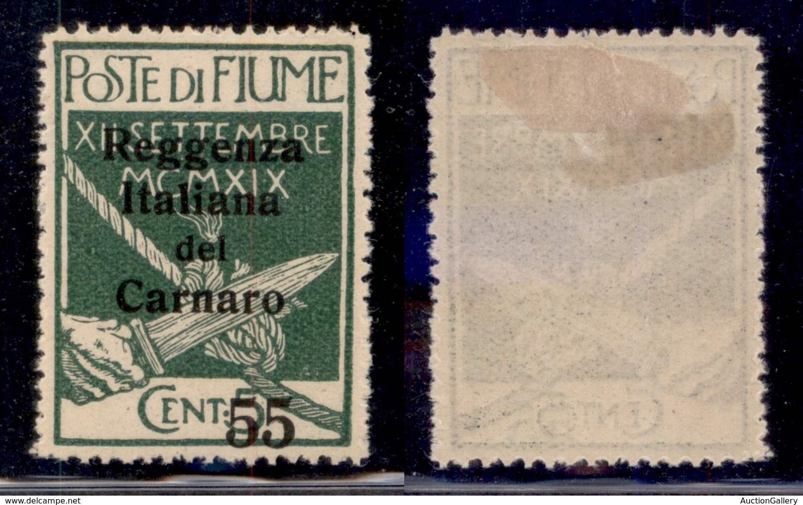 Occupazioni I Guerra Mondiale - Fiume - 1920 - 55 Su 5 Cent Reggenza (142) - Gomma Originale - Autres & Non Classés