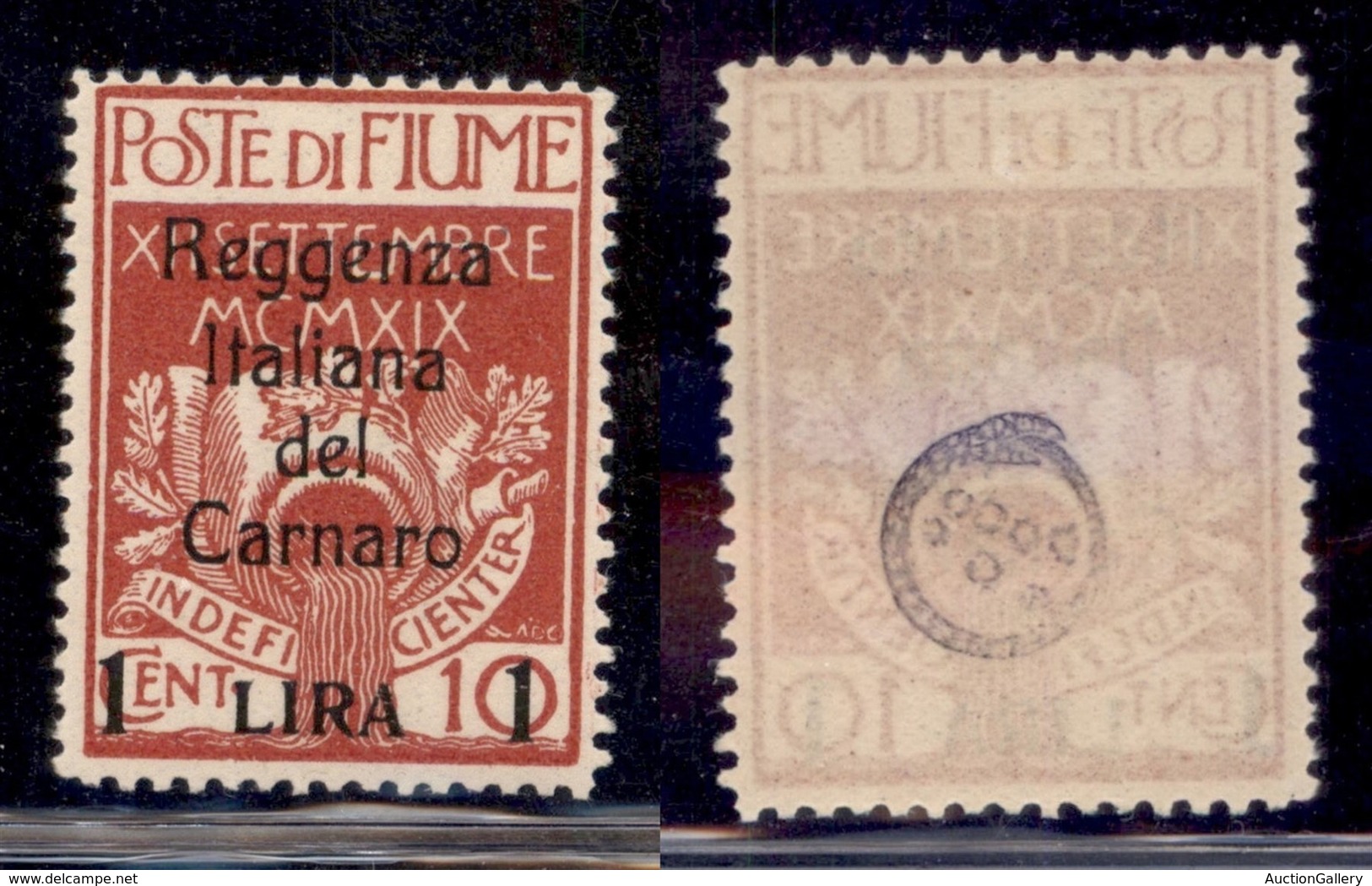 Occupazioni I Guerra Mondiale - Fiume - 1920 - 1 Lira Su  10 Cent (143) - Gomma Originale (70) - Other & Unclassified