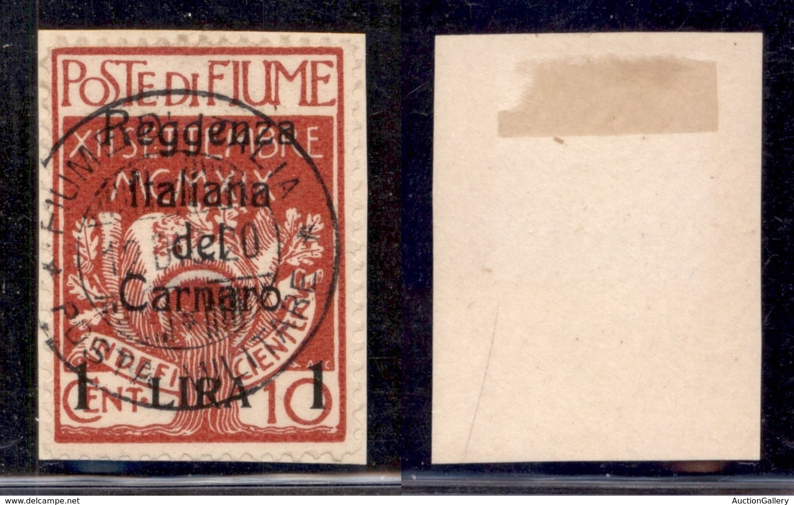 Occupazioni I Guerra Mondiale - Fiume - 1920 - 1 Lire Su 10 Cent (143) - Usato Su Frammento - Autres & Non Classés