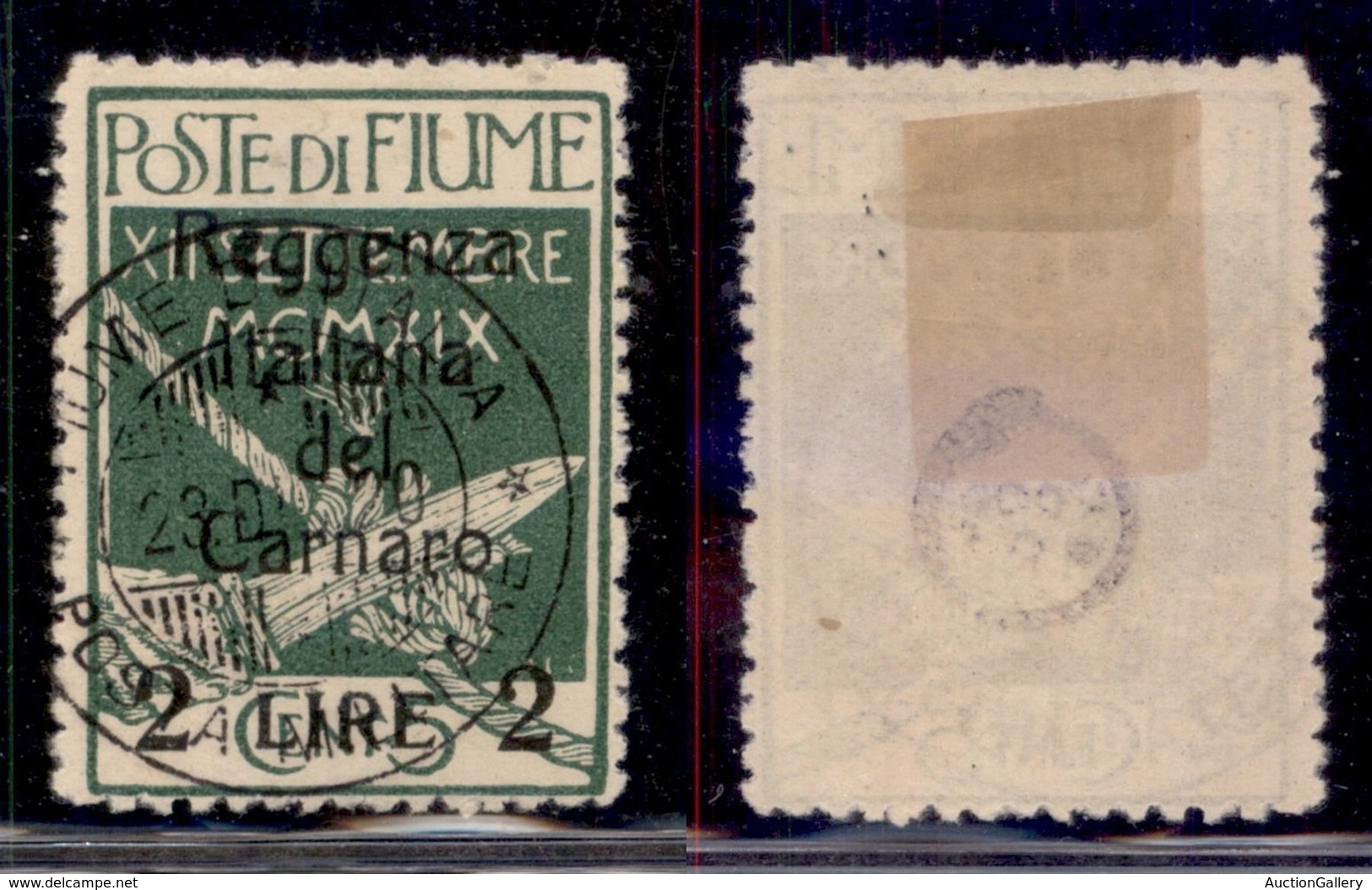 Occupazioni I Guerra Mondiale - Fiume - 1920 - 2 Lire Su 5 Cent Reggenza (144) - Usato (50) - Autres & Non Classés