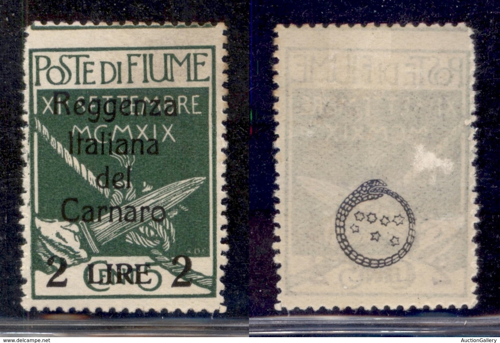 Occupazioni I Guerra Mondiale - Fiume - 1920 - 2 Lire Su 5 Cent (144-varietà) - Formato Diverso - Gomma Originale - Non  - Autres & Non Classés