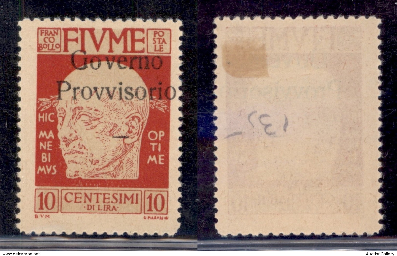 Occupazioni I Guerra Mondiale - Fiume - 1921 - 10 Cent Governo Provvisorio (150-varietà Ne) - Soprastampa In Alto A Dest - Autres & Non Classés