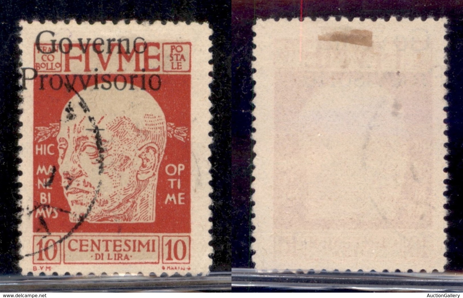 Occupazioni I Guerra Mondiale - Fiume - 1921 - 10 Cent Governo Provvisorio (150 - Varietà) Usato - Soprastampa In Alto A - Autres & Non Classés