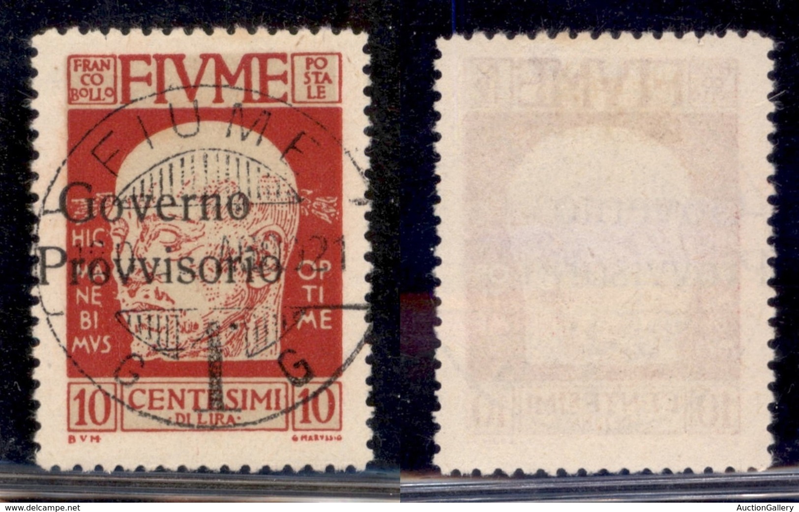 Occupazioni I Guerra Mondiale - Fiume - 1921 - 10 Cent Governo Provvisorio (150 - Varietà) Usato - Soprastampa A Sinistr - Other & Unclassified