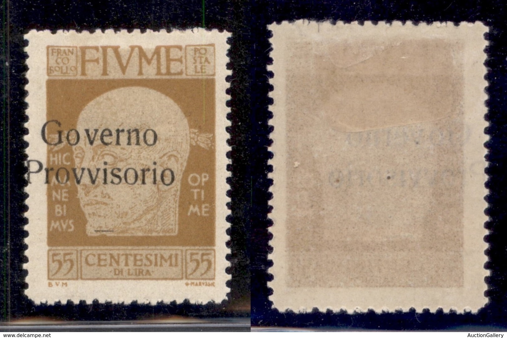 Occupazioni I Guerra Mondiale - Fiume - 1921 - 55 Cent Governo Provvisorio (157ob) - Soprastampa A Sinistra - Gomma Orig - Other & Unclassified