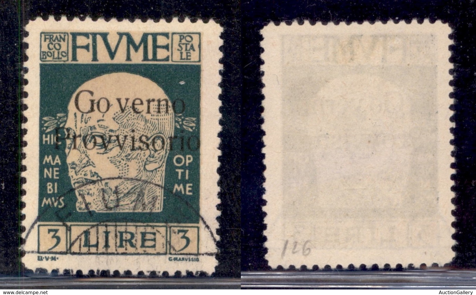 Occupazioni I Guerra Mondiale - Fiume - 1921 - 3 Lire Governo Provvisorio (161) Usato (135) - Autres & Non Classés