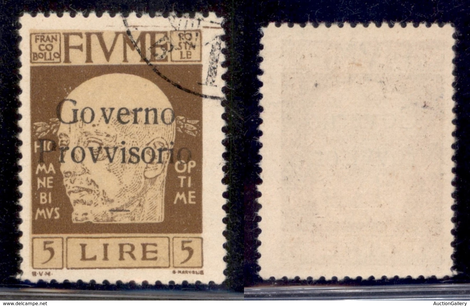 Occupazioni I Guerra Mondiale - Fiume - 1921 - 5 Lire Governo Provvisorio (162) Usato (135) - Autres & Non Classés