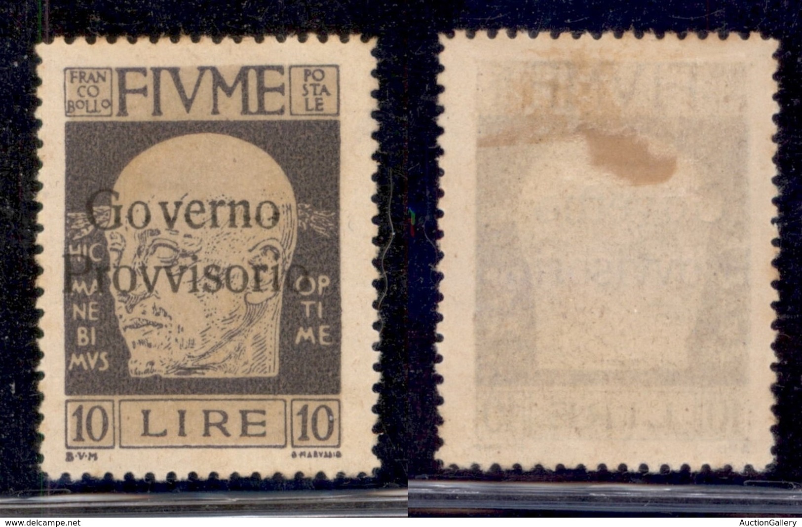 Occupazioni I Guerra Mondiale - Fiume - 1921 - 10 Lire Governo Provvisorio (163) - Gomma Originale (150) - Autres & Non Classés