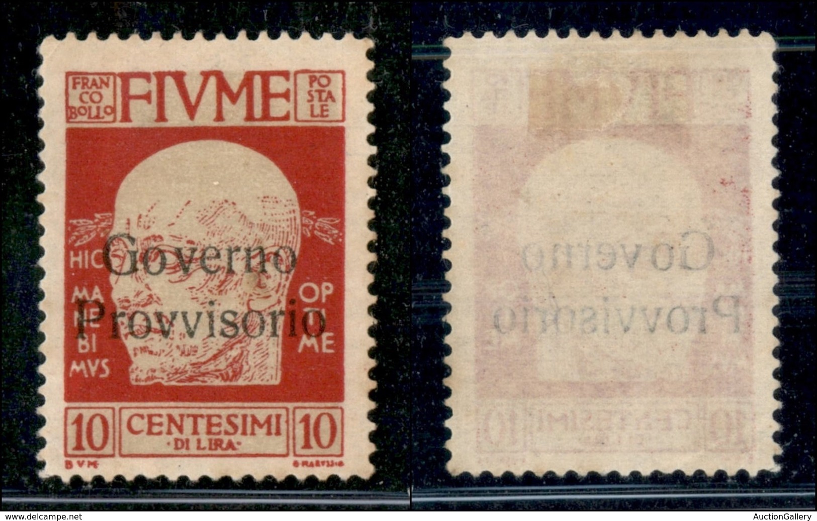 Occupazioni I Guerra Mondiale - Fiume - 1921 - 10 Cent Governo Provvisorio (176) - Nuovo Senza Gomma - Autres & Non Classés