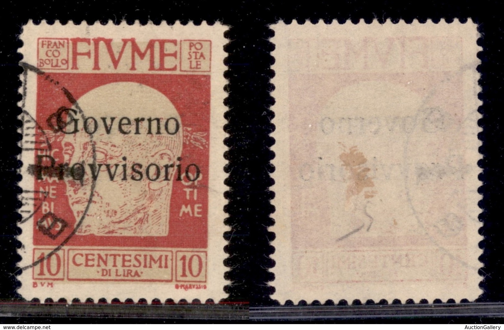 Occupazioni I Guerra Mondiale - Fiume - 1921 - 10 Cent Governo Provvisorio (178) - Usato (55) - Other & Unclassified