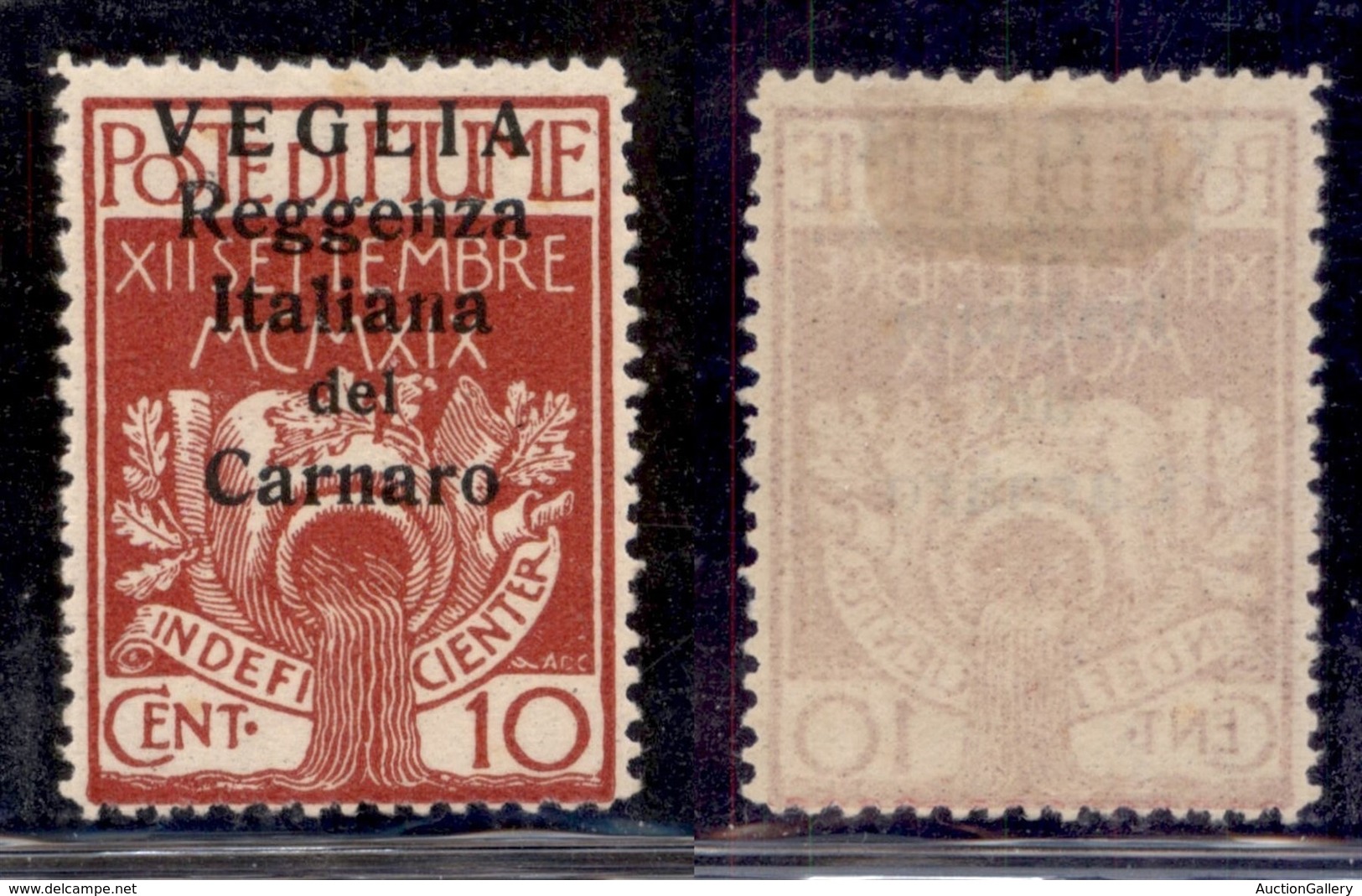 Occupazioni I Guerra Mondiale - Veglia - 1920 - 10 Cent (6) - Gomma Originale (55) - Autres & Non Classés