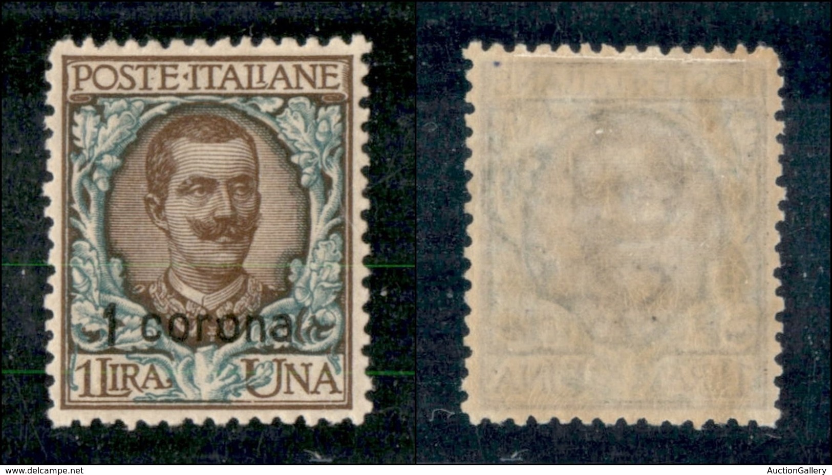 Occupazioni I Guerra Mondiale - Dalmazia - 1922 - 1 Corona Su 1 Lira (6) - Gomma Integra - Ottimamente Centrato (100) - Autres & Non Classés