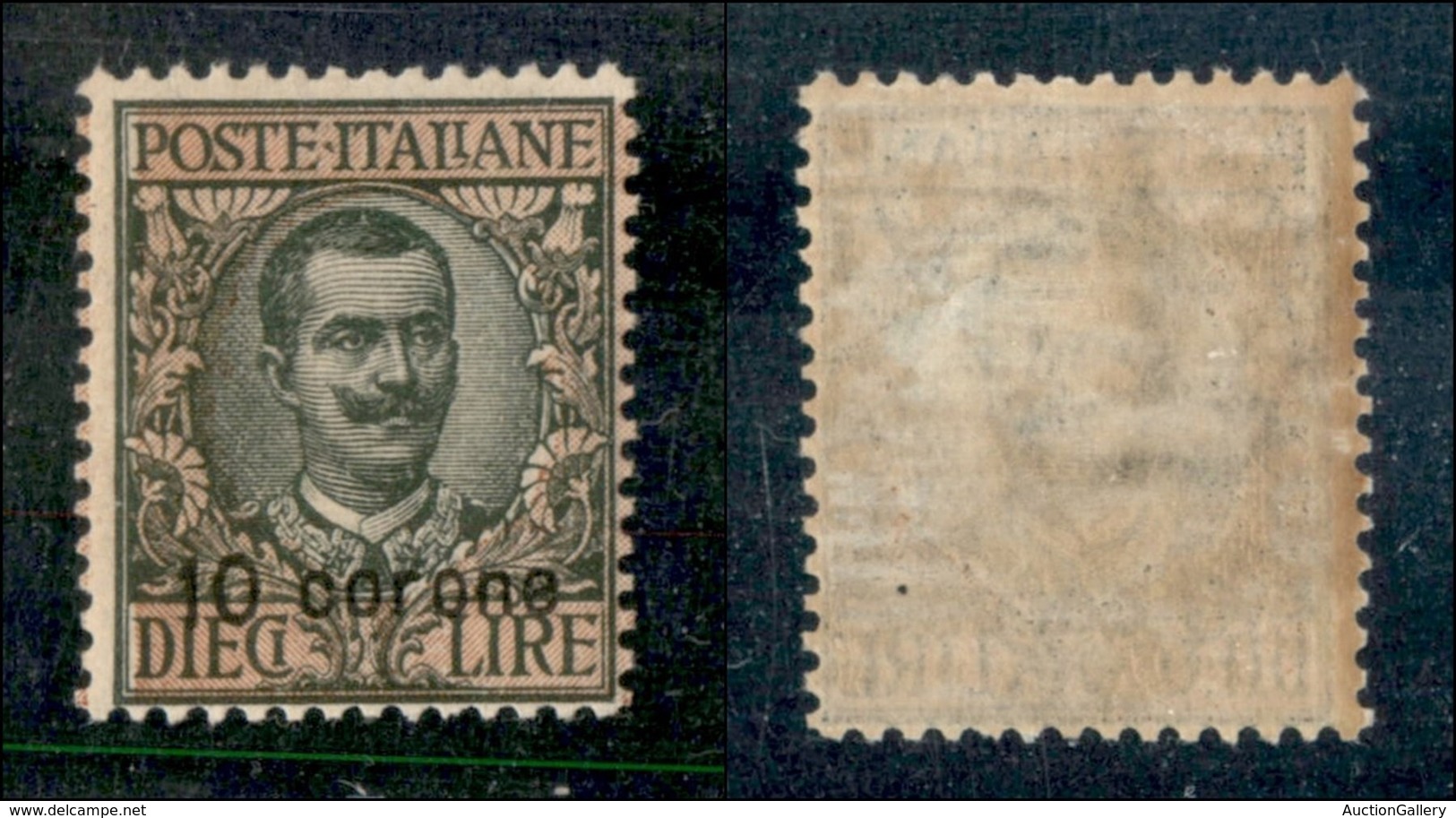 Occupazioni I Guerra Mondiale - Dalmazia - 1922 - 10 Corone Su 10 Lire (8) - Gomma Originale (80) - Autres & Non Classés