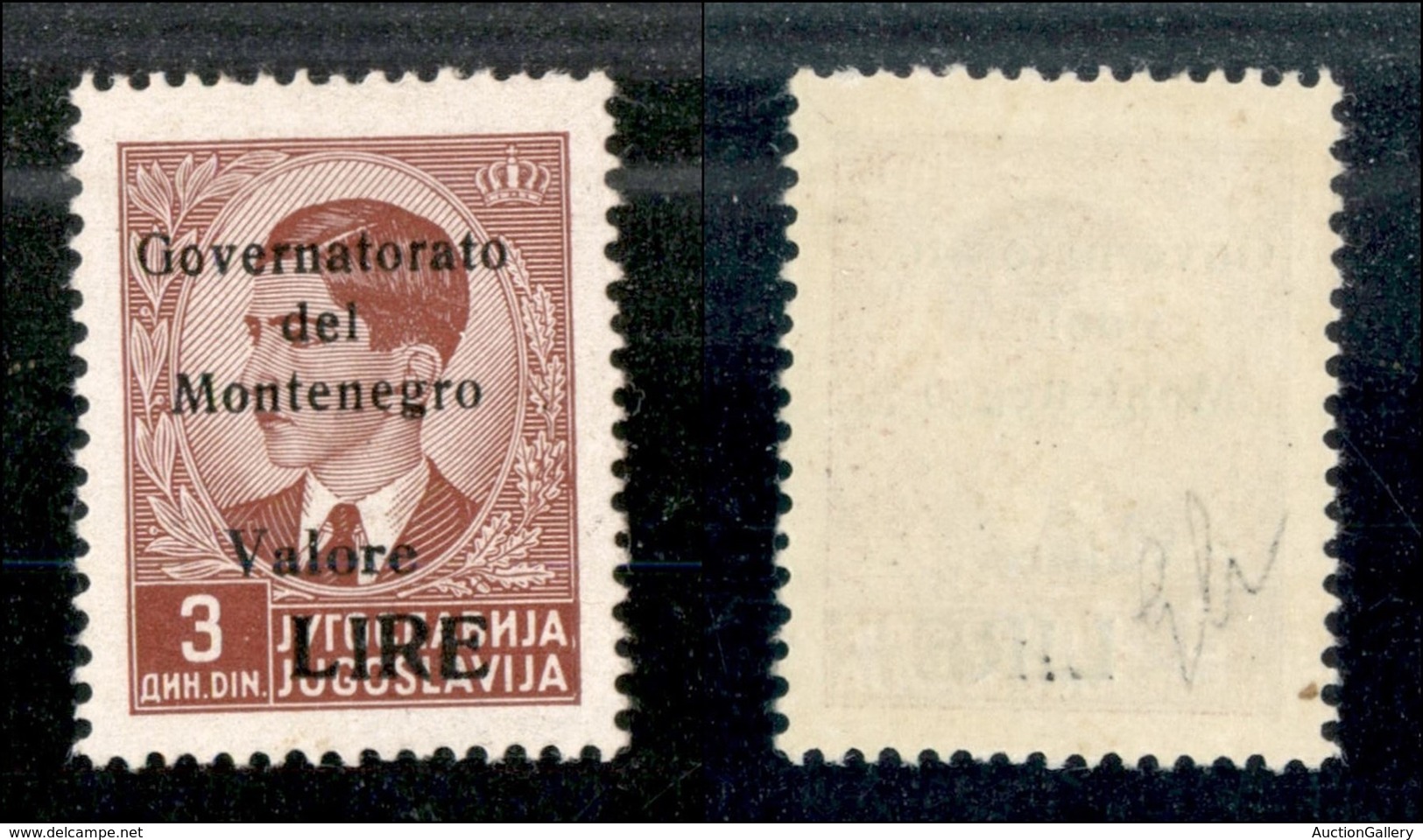 Occupazioni II Guerra Mondiale - Montenegro - 1942 - 3 Lire Su Din (42) - Gomma Originale Con Invisibile Traccia Di Ling - Other & Unclassified