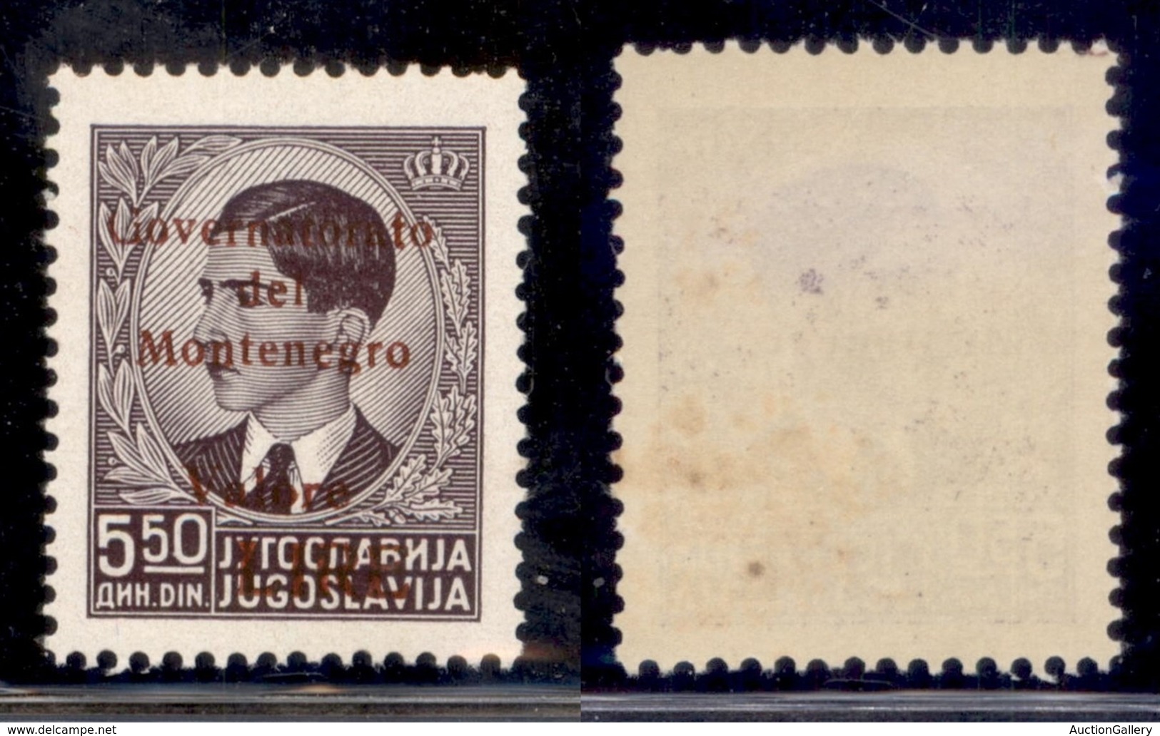 Occupazioni II Guerra Mondiale - Montenegro - 1942 - 5,50 Din (55e) - G Rotta - Gomma Integra Con Lievi Falle Naturali ( - Autres & Non Classés