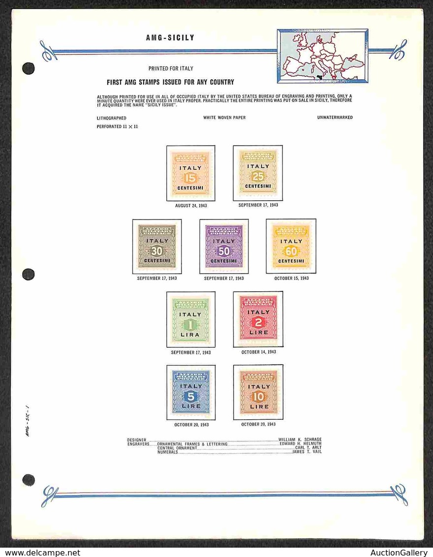 Occupazioni Straniere Di Territori Italiani - Occupazione Anglo-Americana - Sicilia - 1943 - AMP (1/9) - Serie Completa  - Otros & Sin Clasificación