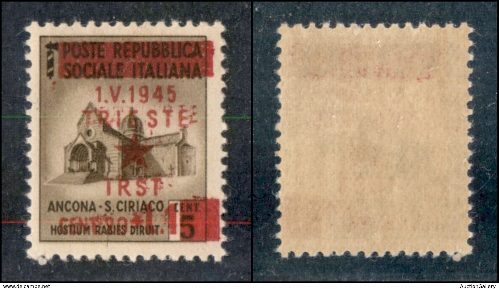 Occupazioni II Guerra Mondiale - Occupazione Jugoslava - Trieste - 1945 - 20 Cent + 1 Lira Su 5 Cent (1b) - Doppia Sopra - Autres & Non Classés