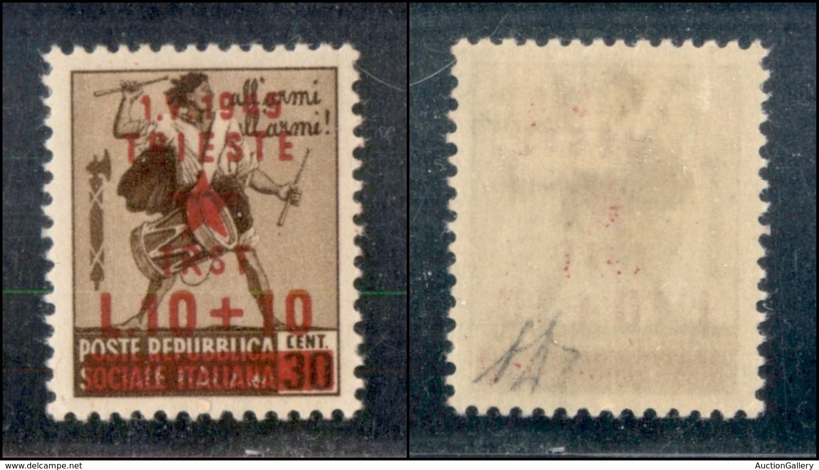 Occupazioni II Guerra Mondiale - Occupazione Jugoslava - Trieste - 1945 - 10 Lire + 10 Lire Su 30 Cent (13) - Gomma Orig - Autres & Non Classés