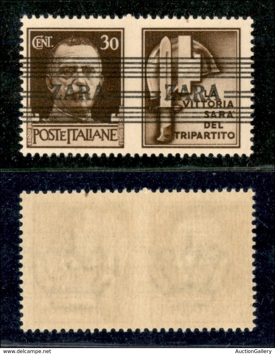 Occupazioni Straniere Di Territori Italiani - Occupazione Tedesca - Zara - 1943 - 30 Cent Milizia (33/I) - Gomma Integra - Autres & Non Classés