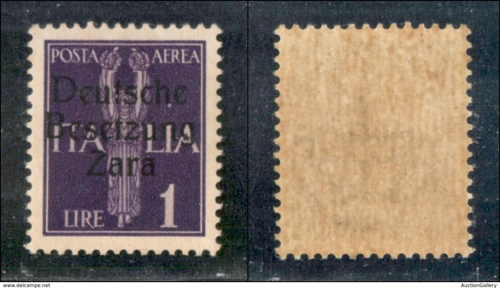 Occupazioni II Guerra Mondiale - Occupazione Tedesca - Zara - 1943 - 1 Lira (5-Aerea) - Secondo Tipo - Gomma Integra (50 - Autres & Non Classés