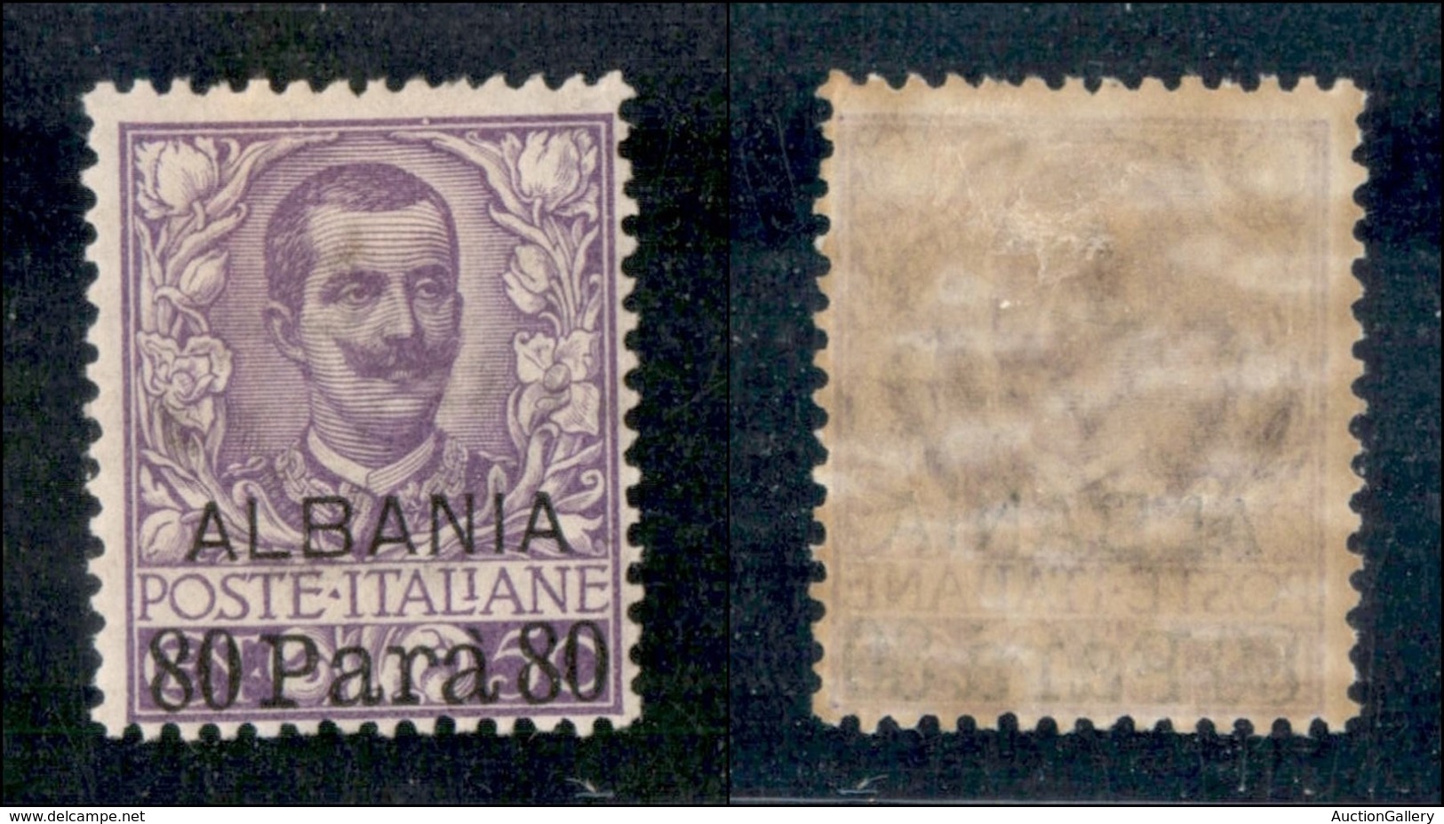 Uffici Postali All'Estero - Levante - Albania - 1907 - 80 Para Su 50 Cent (9) - Gomma Originale (45) - Otros & Sin Clasificación