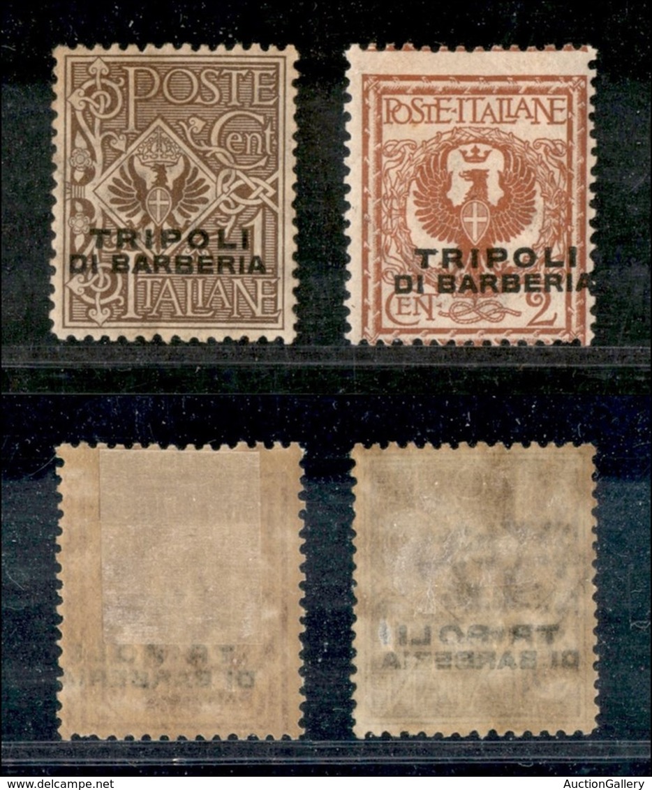 Uffici Postali All'Estero - Levante - Tripoli Di Barberia - 1915 - 1 Cent + 2 Cent Floreale (11/12) - Gomma Originale - Autres & Non Classés