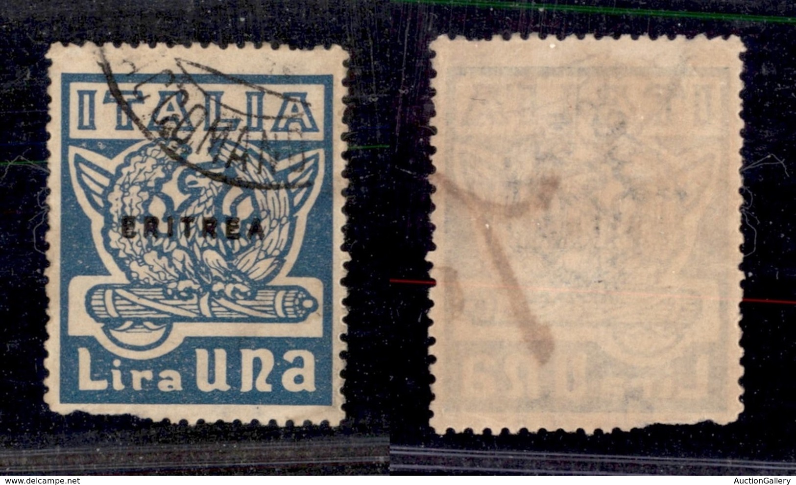 Colonie - Eritrea - 1923 - 1 Lira Marcia Su Roma Soprastampato (68) - Usato - Dentellatura Difettosa In Basso A Sinistra - Autres & Non Classés