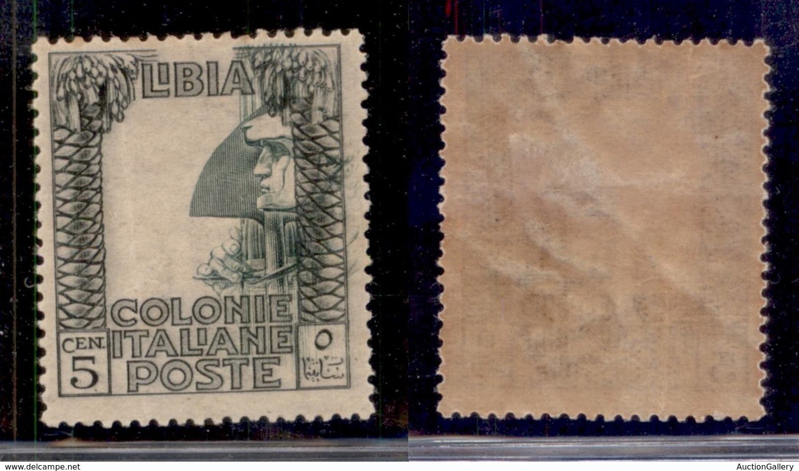 Colonie - Libia - 1921 - 5 Cent Pittorica (23g) Con Centro Molto Spostato A Destra - Gomma Originale - Autres & Non Classés