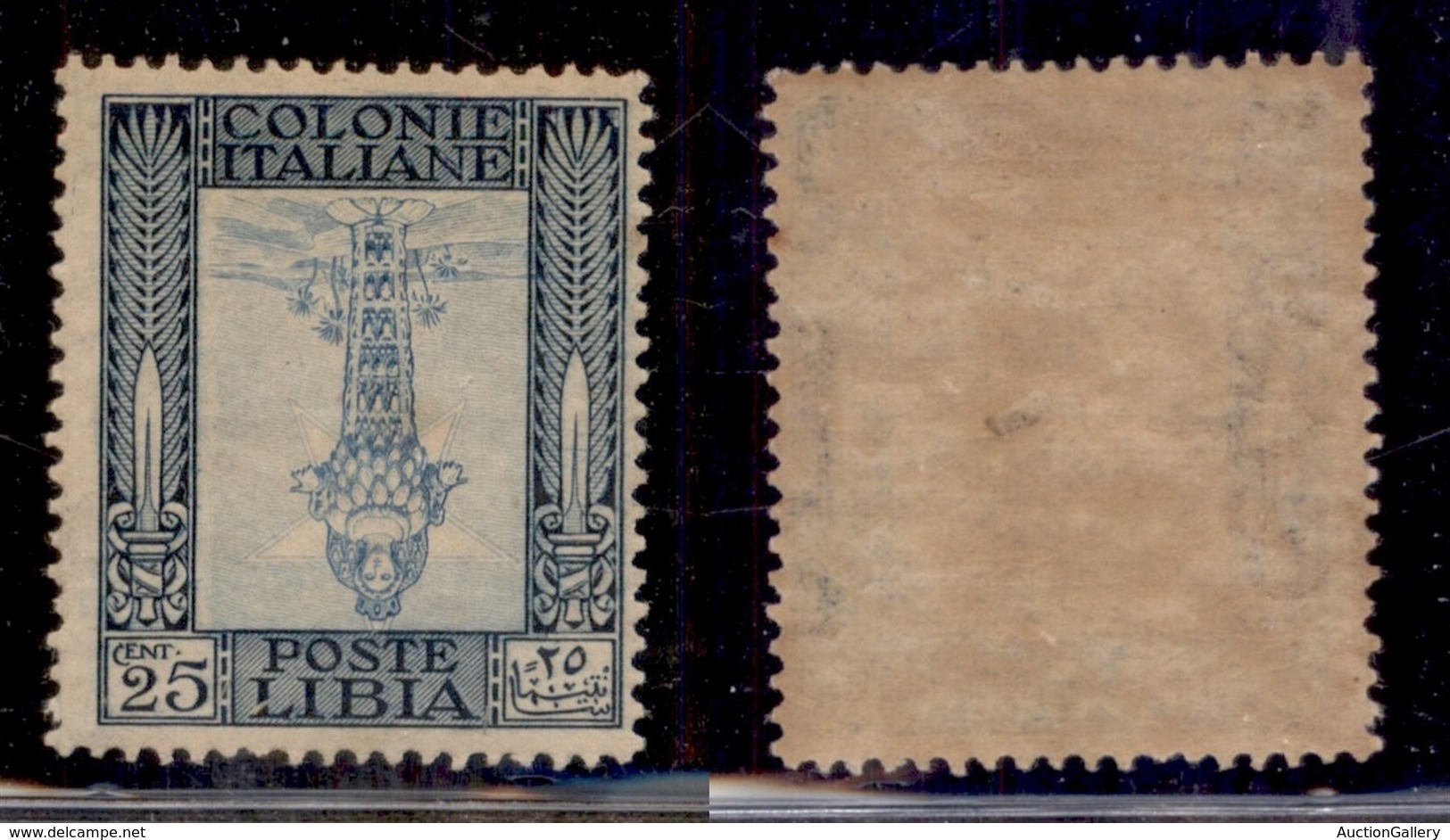 Colonie - Libia - 1921 - 25 Cent Pittorica (26c) Con Centro Capovolto - Gomma Originale (30) - Autres & Non Classés