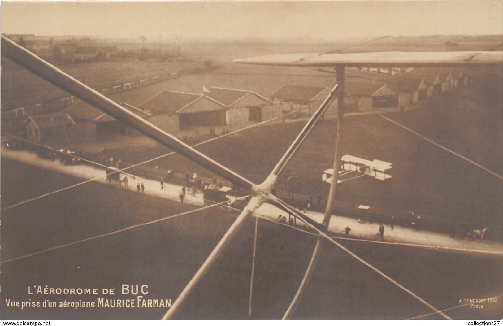 78-BUC- CARTE-PHOTO- L'AERODROME DE BUC- VUE PRISE D'UN AEROPLANE MAURICE FARMAN - Buc